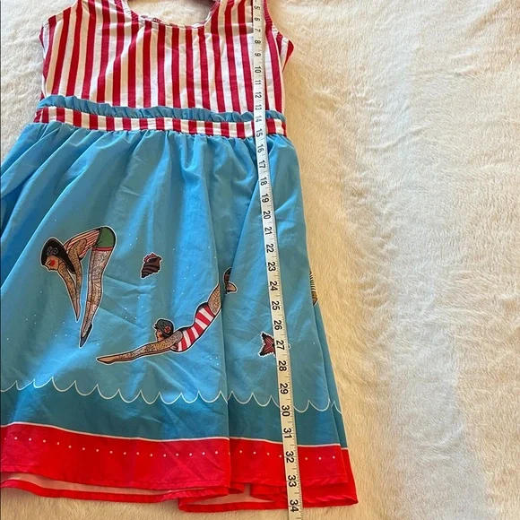 Sourpuss Red and Blue Striped Dress - Picture 8 of 9